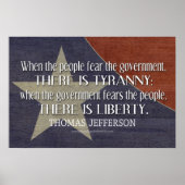 Jefferson Quote on Liberty and Tyranny Poster (Voorkant)