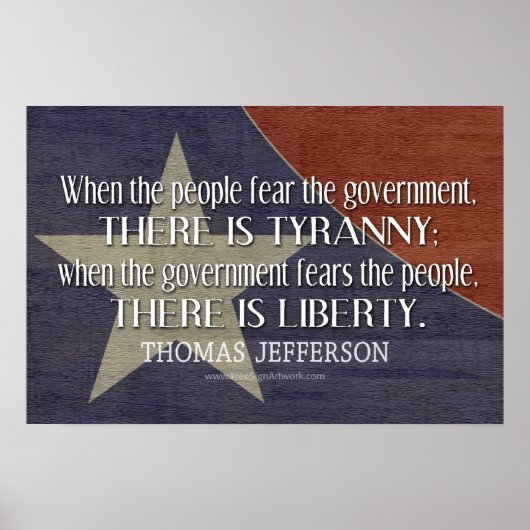 Jefferson Quote on Liberty and Tyranny Poster (Voorkant)