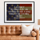 Jefferson Quote over Big Government Poster