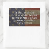 Jefferson Quote over democratie Rechthoekige Sticker (Tas)