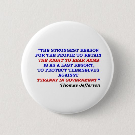 jefferson quote ronde button 5,7 cm (Voorkant)