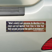 Jefferson Quote: Weerstand Bumpersticker (Op auto)