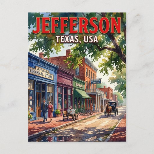Jefferson, Texas, VS VS Briefkaart (Voorkant)