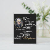 Jefferson Tyranny-Liberty Quote Briefkaart (Staand voorkant)