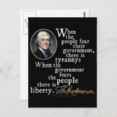 Jefferson Tyranny-Liberty Quote Briefkaart (Voorkant / Achterkant)