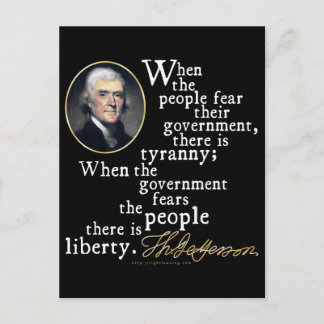 Jefferson Tyranny-Liberty Quote Briefkaart
