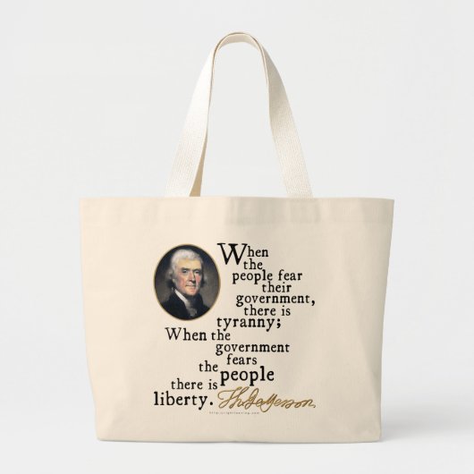 Jefferson Tyranny-Liberty Quote Grote Tote Bag (Voorkant)