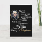 Jefferson Tyranny-Liberty Quote Kaart (Voorkant)