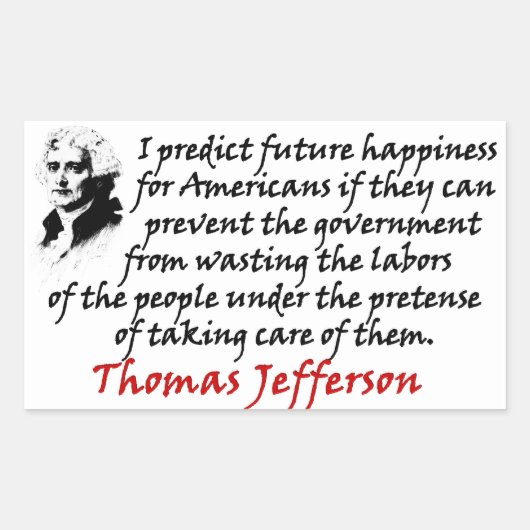 Jefferson: Voorkom de regering Rechthoekige Sticker (Voorkant)