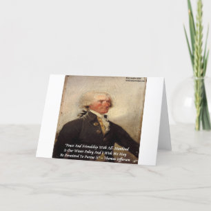 Jefferson "Vrede/Vriendschap" citaat Kaart