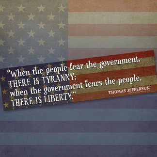 Jefferson: Vrijheid versus Tyranny Bumpersticker