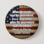 Jefferson: Vrijheid versus Tyranny Ronde Button 7,6 Cm (Voorkant)
