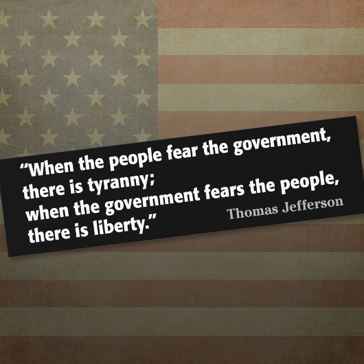 Jefferson: Vrijheid vs. Tyrannie Bumpersticker