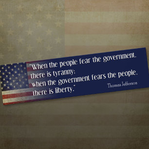 Jefferson: Vrijheid vs. Tyrannie Bumpersticker