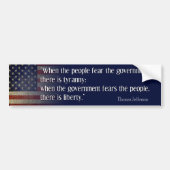 Jefferson: Vrijheid vs. Tyrannie Bumpersticker (Voorkant)