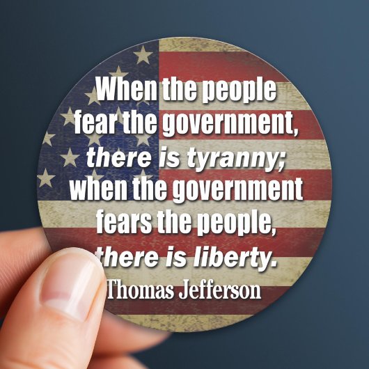 Jefferson: Vrijheid vs. Tyrannie Ronde Sticker