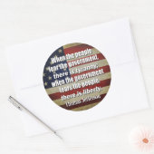 Jefferson: Vrijheid vs. Tyrannie Ronde Sticker (Envelop)