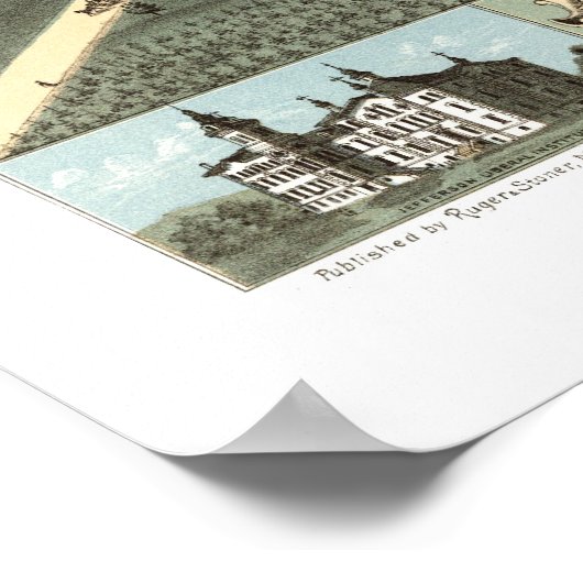 Jefferson, WI Panoramic Map - 1870 Poster (Hoek)