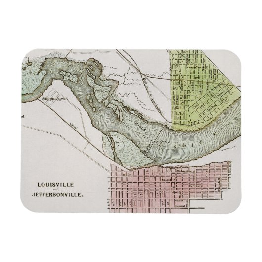 JEFFERSONVILLE, INDIANA: MAP MAGNEET (Horizontaal)