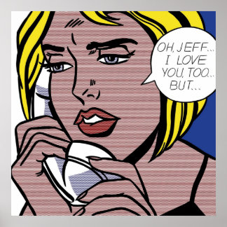 JeffI houdt ook van jou, maar van Roy Lichtenstein Poster