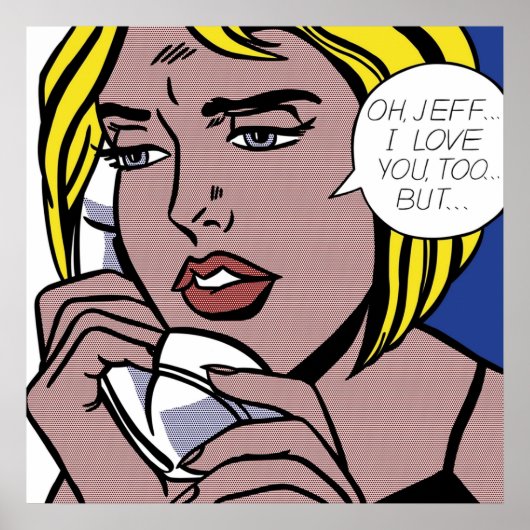 JeffI houdt ook van jou, maar van Roy Lichtenstein Poster (Voorkant)