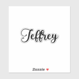 Jeffrey Name - Handgeschreven kalligrafie Sticker