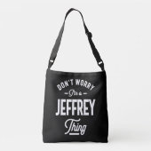 Jeffrey Persoonlijke naam Birthday Gift Crossbody Tas (Achterkant)