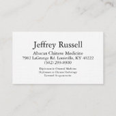 Jeffrey Russell Visitekaartje (Achterkant)