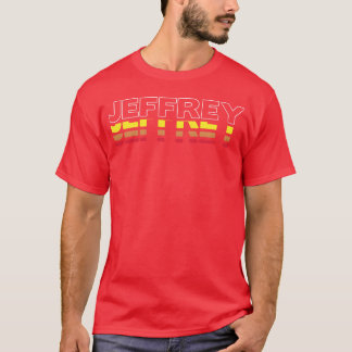 Jeffrey voornaam grappige vintage zonsondergang Je T-shirt