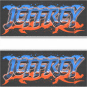 Jeffrey Vorname Name Graffiti Aufkleber Sticker (Voorkant)