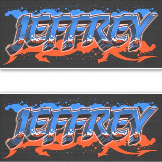 Jeffrey Vorname Name Graffiti Aufkleber Sticker (Voorkant)