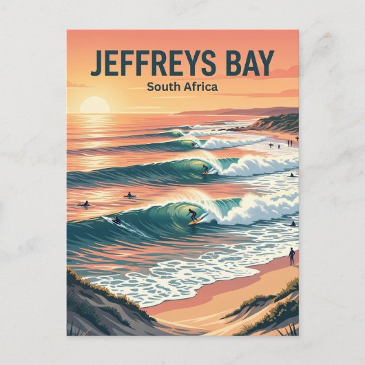 Jeffreys Bay Surfstranden Zuid-Afrika Briefkaart (Voorkant)