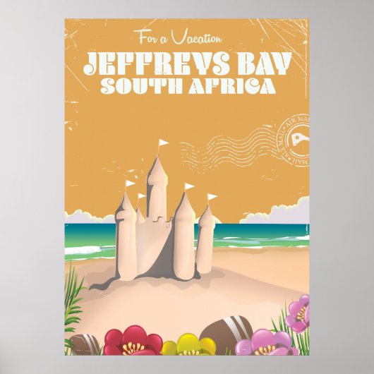 Jeffreys Bay Zuid-Afrika vintage-poster Poster (Voorkant)