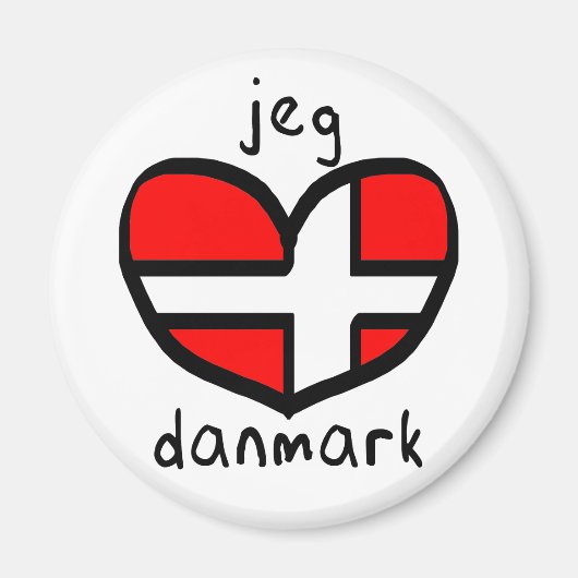 Jeg Elsker Danmark Magneet (Voorkant)
