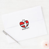 Jeg Elsker Danmark Ronde Sticker (Envelop)