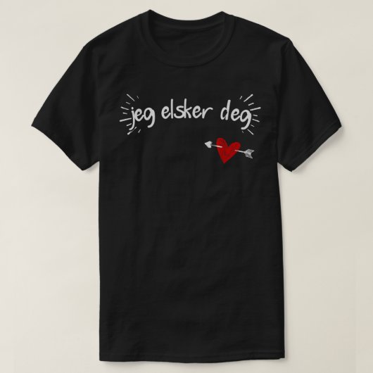 Jeg Elsker Deg - Ik hou van je in het Noors T-shirt (Design voorkant)