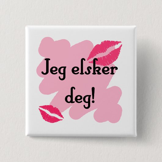 Jeg elsker deg. - Noors Ik hou van je Vierkante Button 5,1 Cm (Voorkant)