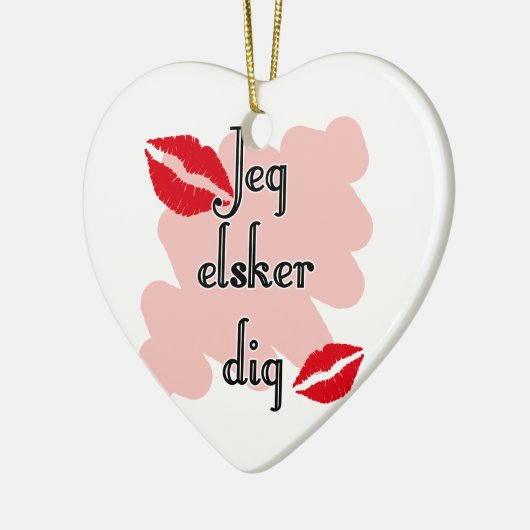 Jeg elsker dig - Deens - ik hou van je Keramisch Ornament (Links)