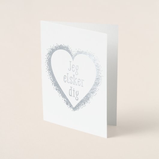 Jeg elsker dig, Ik hou van je in het Deens Folie Kaarten (Voorkant)