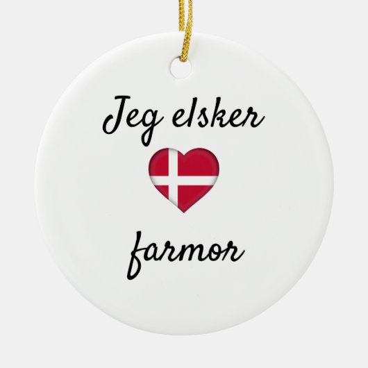 Jeg elsker farmor keramisch ornament (Voorkant)