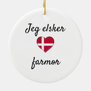 Jeg elsker farmor keramisch ornament