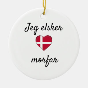 Jeg elsker morfar keramisch ornament