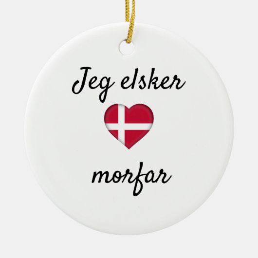 Jeg elsker morfar keramisch ornament (Voorkant)