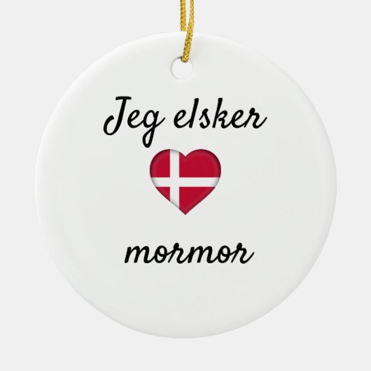 Jeg elsker mormor keramisch ornament (Voorkant)