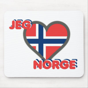 Jeg Elsker Norge (I Love Norway) Muismat