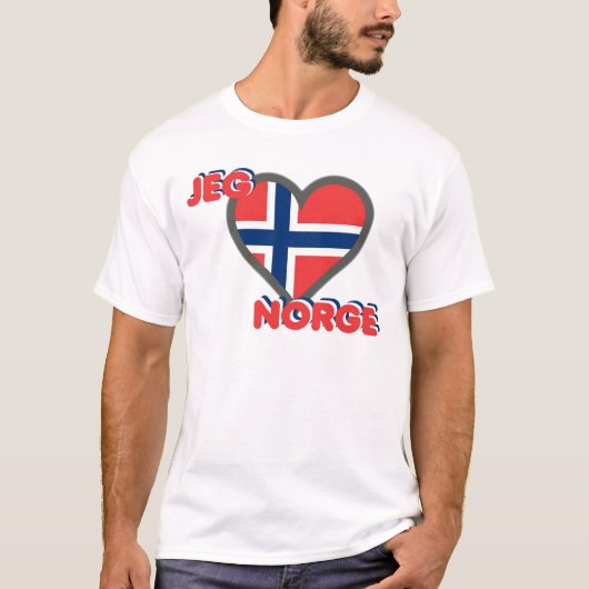 Jeg Elsker Norge (I Love Norway) T-shirt (Voorkant)
