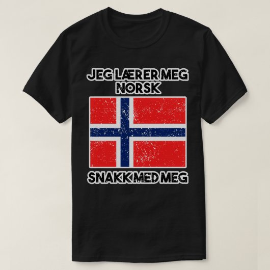 Jeg Lrer Meg Norsk leren Noors T-shirt (Design voorkant)