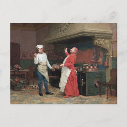 Jehan Georges Vibert - The Marvelous Sauce Feestdagenkaart (Voorkant)