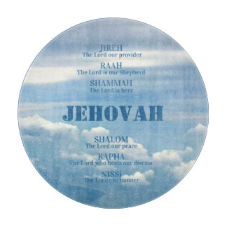 Jehova Jireh Shalom Rapha Blu Sky Witte Wolken Snijplank