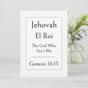 Jehovah El Roi, Naam Van God, Bemoedigende Bijbel Kaart